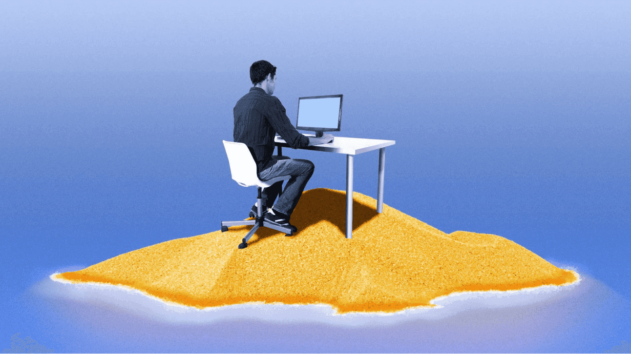 Pessoa trabalhando em home office